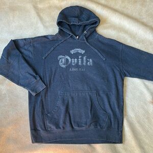 Mens WORN AGED Stained Blue Sierra Nevada OVILA Abbey Ales HOODIE Sweatshirt